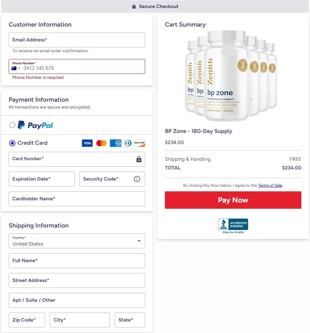  BP Zone Dietary Supplements